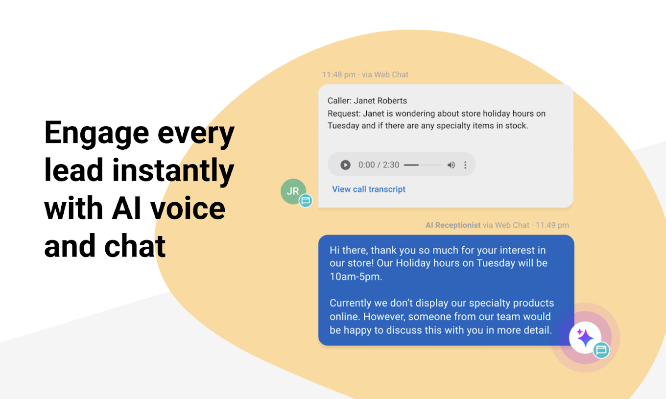 Intelligent lead capture and qualification with AI - AI chatbot feature demonstration